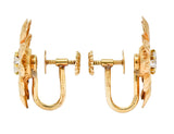 Retro Tiffany & Co. 0.52 CTW Diamond 14 Karat Gold Flower Screw Back Earrings - Wilson's Estate Jewelry