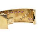 Retro Tiffany & Co. 0.75 CTW Diamond, Ruby & 14K Gold Bangle Bracelet Wilson's Estate Jewelry
