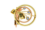 Retro Tiffany & Co. 1.32 CTW Sapphire 18 Karat Tri-Colored Gold Brooch - Wilson's Estate Jewelry