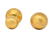 Retro Tiffany & Co. 14 Karat Gold Brushed Ball Men's Cufflinks - Wilson's Estate Jewelry
