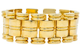 Retro Tiffany & Co. 14 Karat Gold Substantial Wide Ribbed Link Bracelet - Wilson's Estate Jewelry