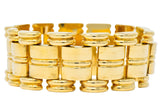 Retro Tiffany & Co. 14 Karat Gold Substantial Wide Ribbed Link Bracelet - Wilson's Estate Jewelry