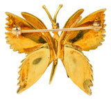 Retro Tiffany & Co. Diamond 18 Karat Gold Butterfly Brooch - Wilson's Estate Jewelry