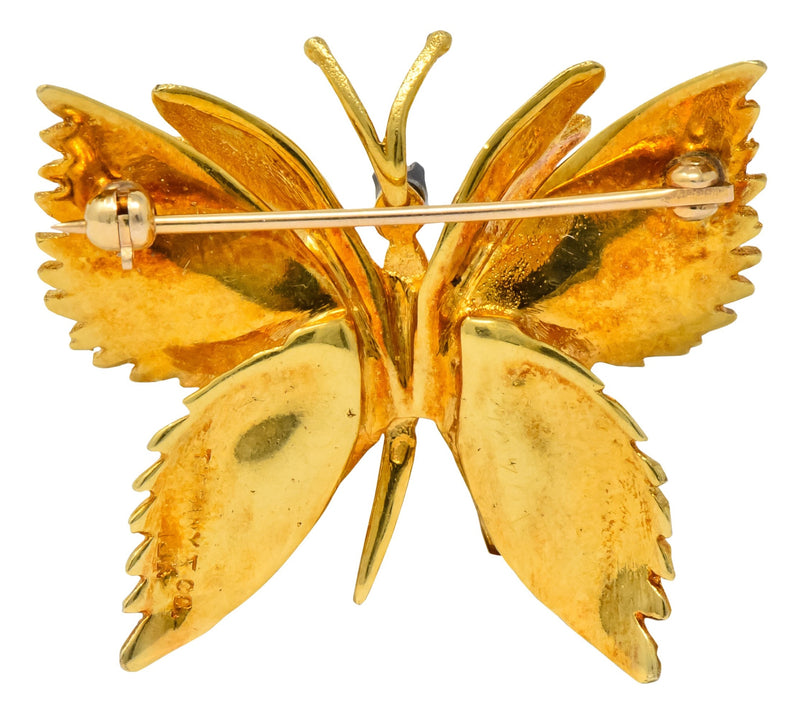 Retro Tiffany & Co. Diamond 18 Karat Gold Butterfly Brooch - Wilson's Estate Jewelry