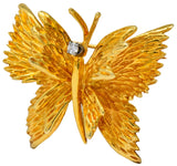 Retro Tiffany & Co. Diamond 18 Karat Gold Butterfly Brooch - Wilson's Estate Jewelry