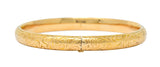 Riker Brothers Art Nouveau 14 Karat Gold Hinged Bangle Bracelet - Wilson's Estate Jewelry