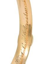 Riker Brothers Art Nouveau 14 Karat Gold Lotus Lily Pad Bangle Bracelet - Wilson's Estate Jewelry
