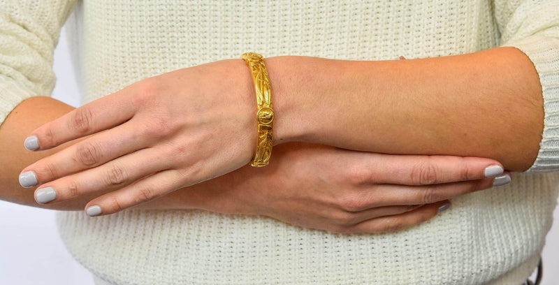 14 Karat Gold Garnet Openwork Link Bracelet For Sale at 1stDibs | gold  bracelet with garnets, 14k gold garnet bracelet