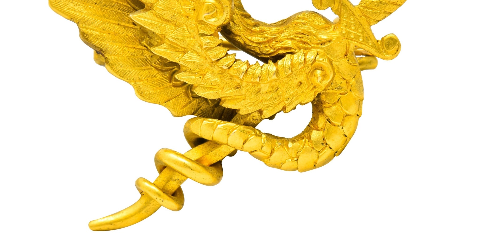 Riker Brothers Art Nouveau 14 Karat Yellow Gold Dragon Brooch Circa 1900 - Wilson's Estate Jewelry