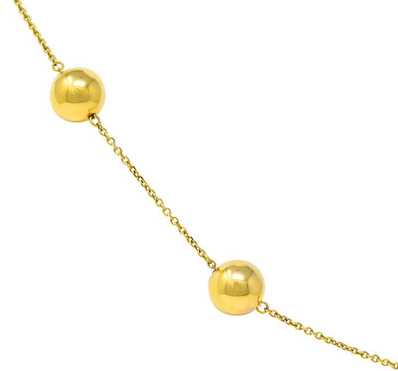 Roberto Coin 18 Karat Gold Pallini Ball Station Necklace Contemporary - Wilson's Estate Jewelry