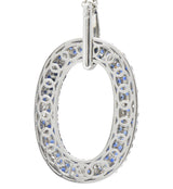 Roberto Coin Contemporary 9.55 CTW Sapphire Diamond 18 Karat White Gold Pendant Necklace Wilson's Estate Jewelry