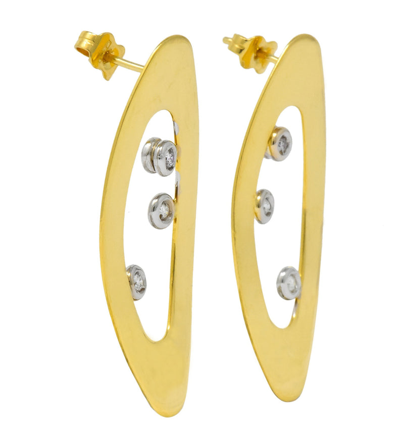 Roberto Coin Diamond Ruby 18 Karat Gold Chic & Shine Earrings Wilson's Estate Jewelry