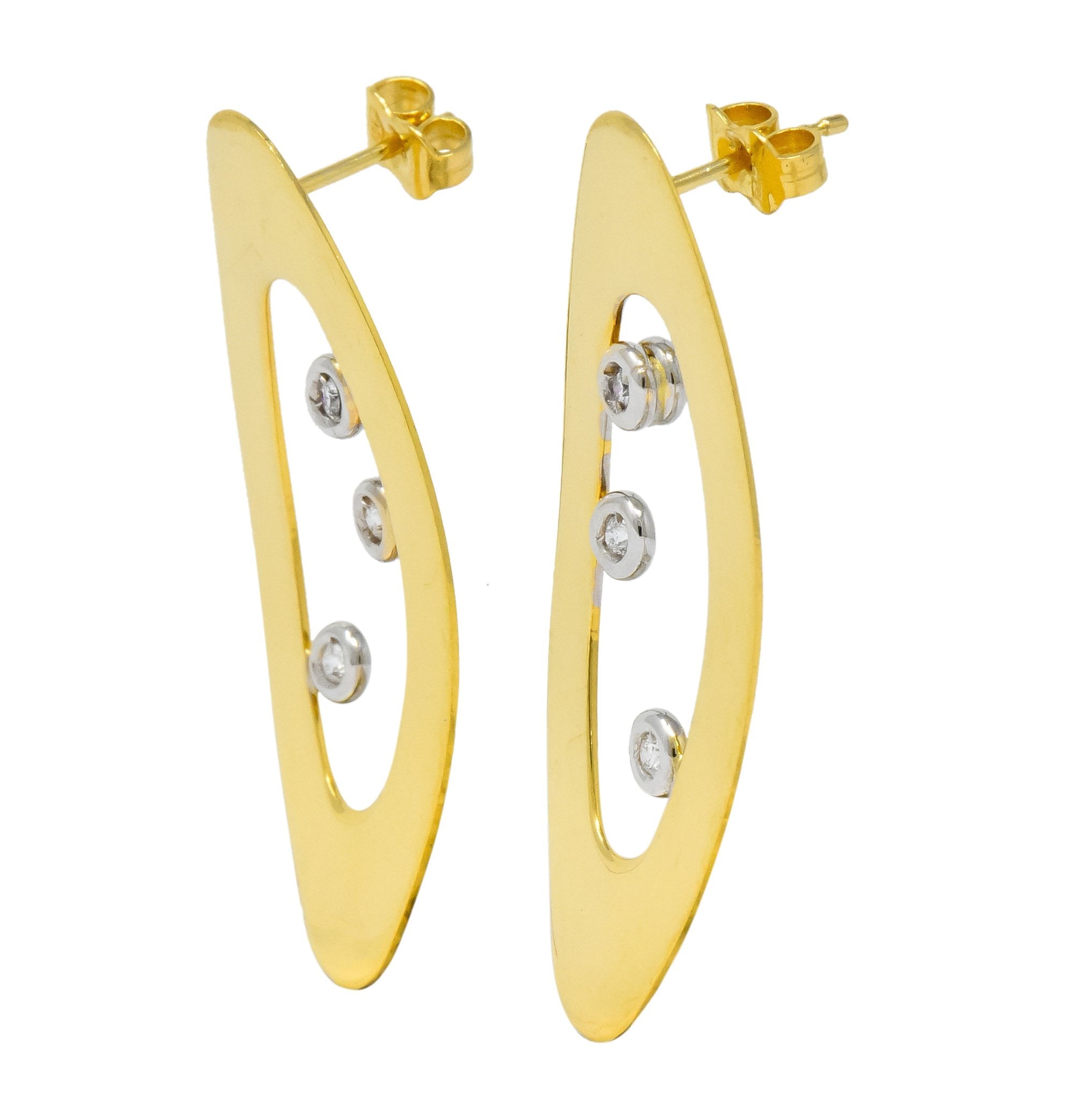 Roberto Coin Diamond Ruby 18 Karat Gold Chic & Shine Earrings Wilson's Estate Jewelry