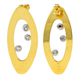 Roberto Coin Diamond Ruby 18 Karat Gold Chic & Shine Earrings Wilson's Estate Jewelry