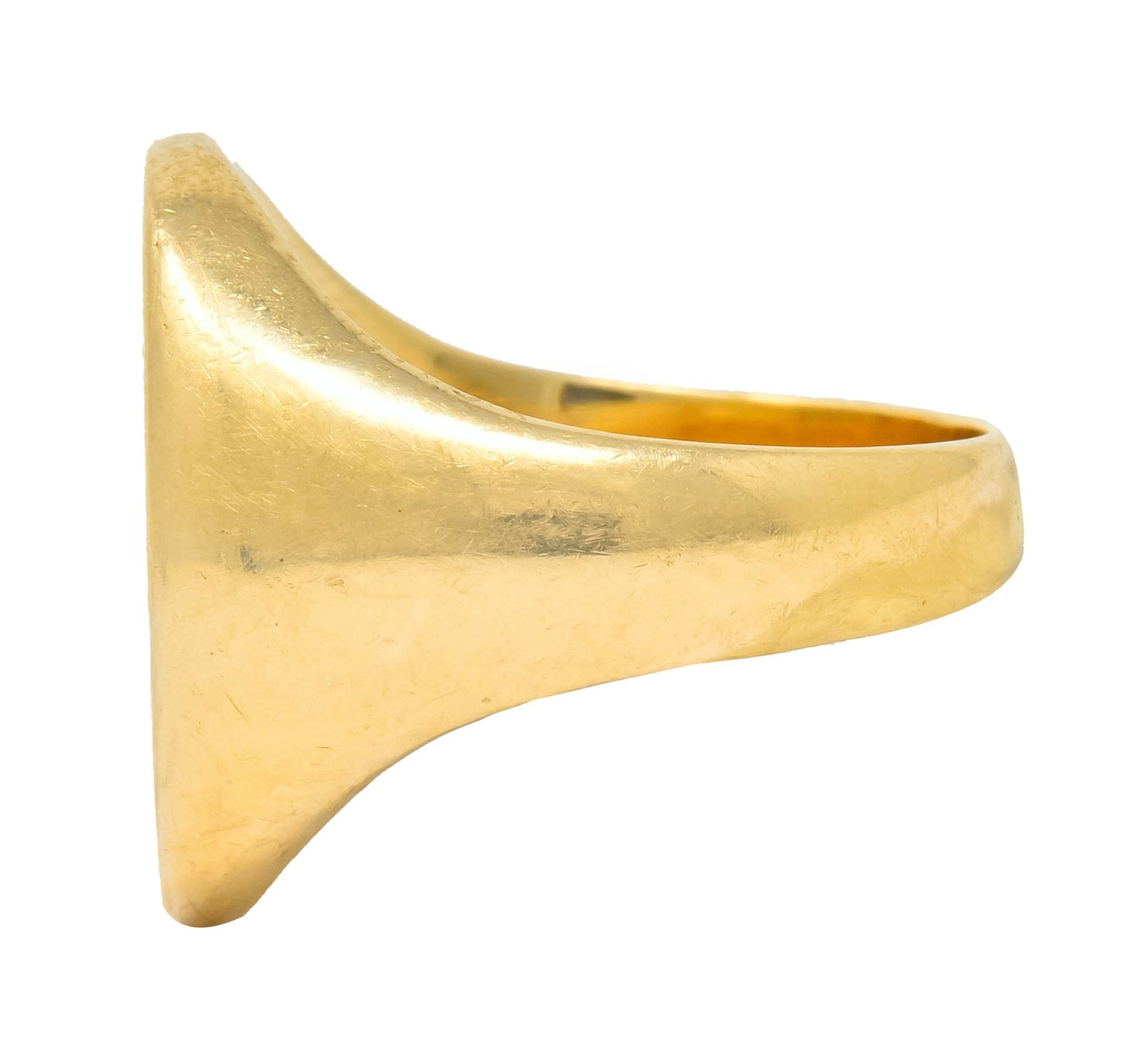 Robust Victorian 14 Karat Gold Crane Heraldry Unisex Signet Ring - Wilson's Estate Jewelry