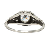Romantic Edwardian 0.73 CTS Diamond 14 Karat White Gold Engagement Ring GIA - Wilson's Estate Jewelry