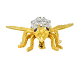 Rosenthal Vintage 2.00 CTW Diamond Ruby Platinum 18 Karat Gold Bee Bug Brooch Wilson's Estate Jewelry