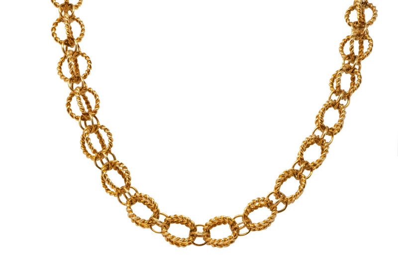 Schlumberger Tiffany & Co. 18 Karat Gold Circle Rope Necklace - Wilson's Estate Jewelry