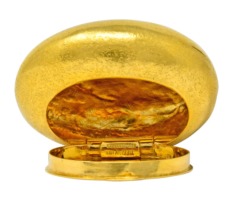 Schlumberger Tiffany & Co. 18 Karat Gold Pebble Pill Box Circa 1960 - Wilson's Estate Jewelry
