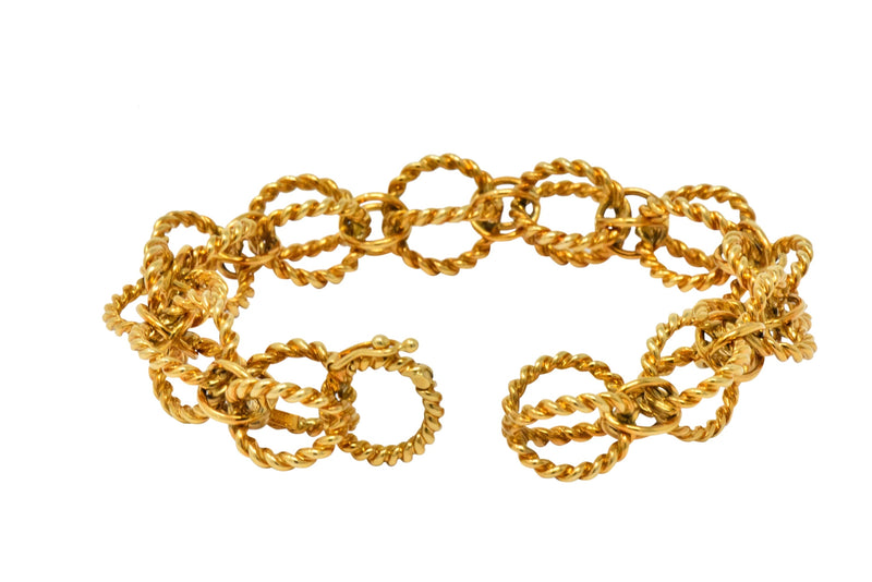Schlumberger Tiffany & Co. Vintage 18 Karat Gold Circle Rope Bracelet - Wilson's Estate Jewelry