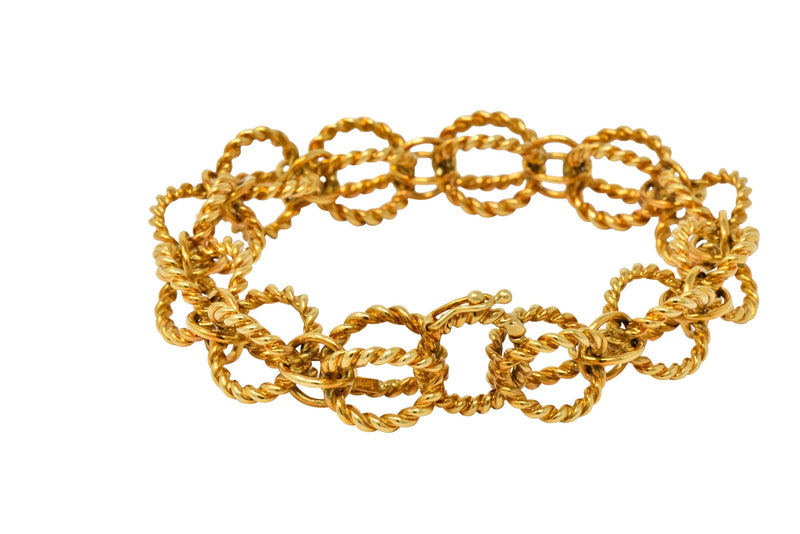 Schlumberger Tiffany & Co. Vintage 18 Karat Gold Circle Rope Bracelet - Wilson's Estate Jewelry