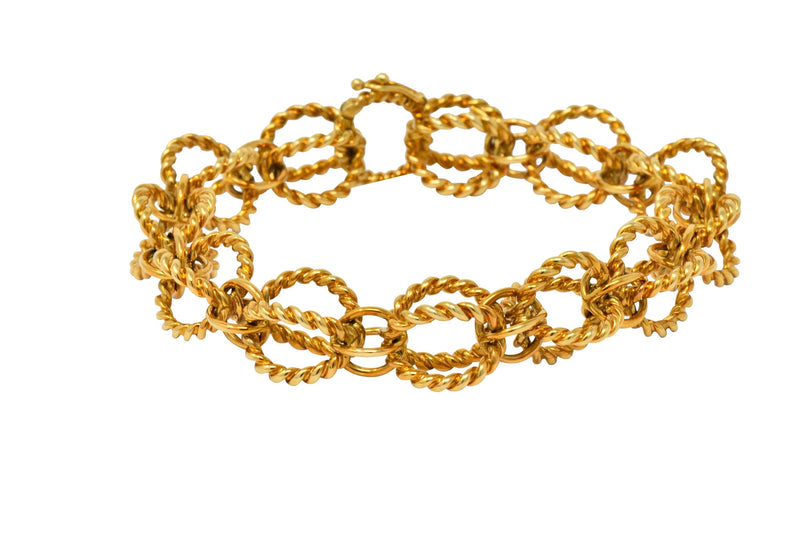 Schlumberger Tiffany & Co. Vintage 18 Karat Gold Circle Rope Bracelet - Wilson's Estate Jewelry