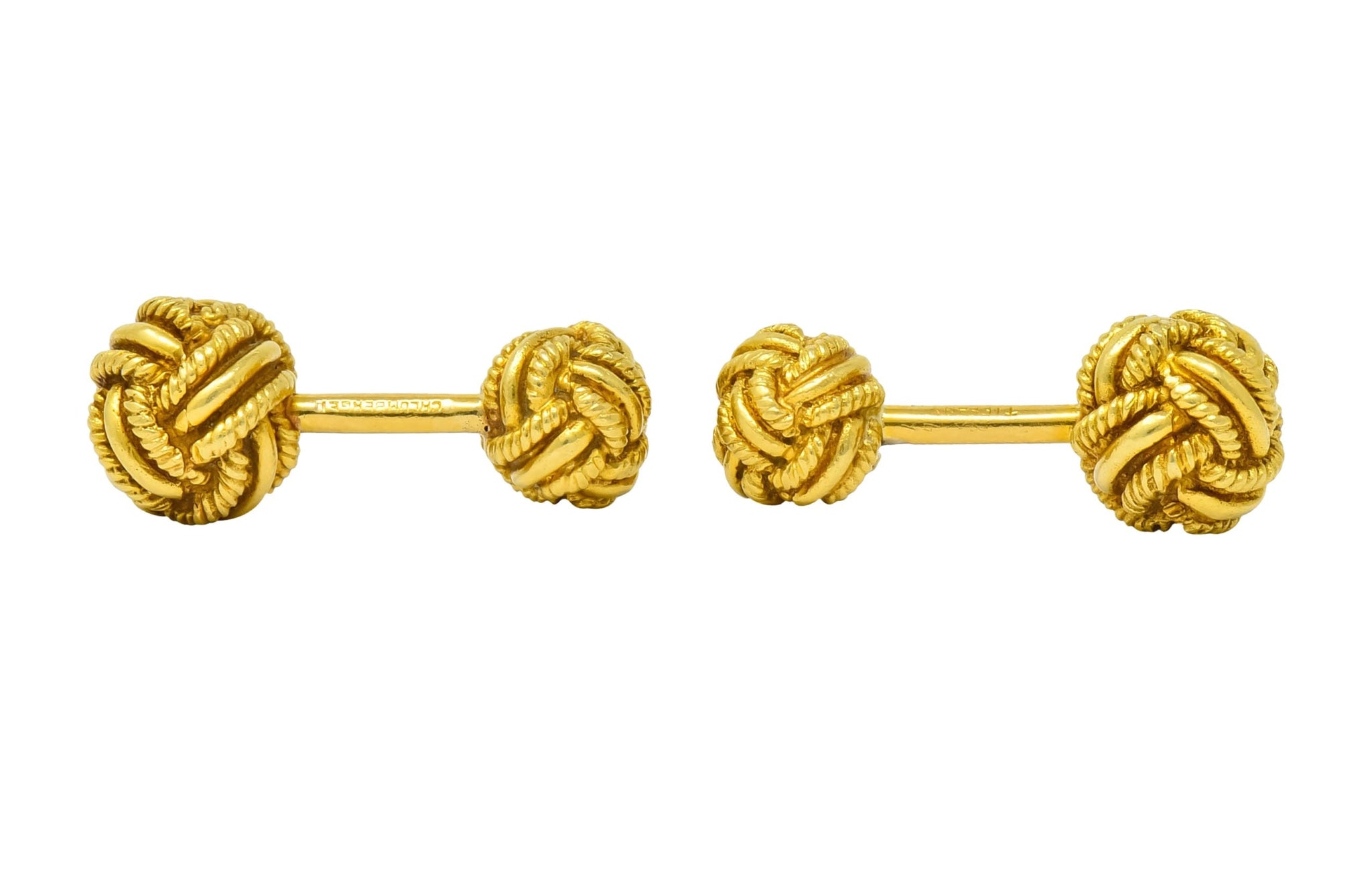 Schlumberger Tiffany & Co. Vintage 18 Karat Gold Men's Knot Cufflinks Circa 1980 - Wilson's Estate Jewelry