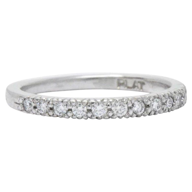 Scott Kay .25 CTW Diamond & Platinum Wedding Band Stackable Ring Wilson's Estate Jewelry