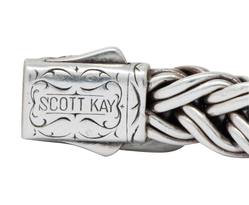 Scott Kay BLACK PEARL DRAGON NECKLACE for Men in Sterling Silver