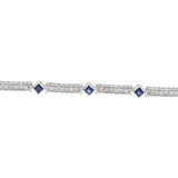 Simon G. 2.51 CTW Diamond Sapphire 18 Karat White Gold Line Bracelet Wilson's Estate Jewelry
