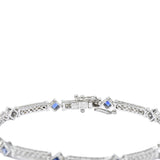 Simon G. 2.51 CTW Diamond Sapphire 18 Karat White Gold Line Bracelet Wilson's Estate Jewelry