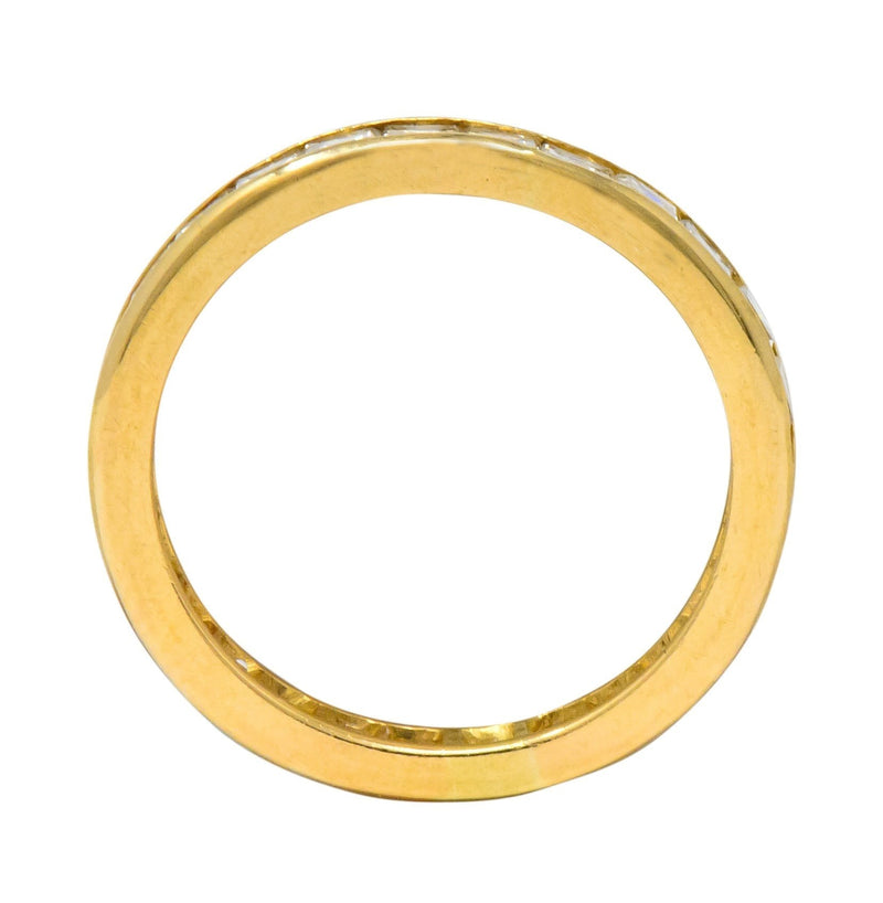 Sleek Oscar Heyman Contemporary 1.35 CTW Square Step Cut Diamond 18 Karat Gold Eternity Band - Wilson's Estate Jewelry