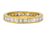 Sleek Oscar Heyman Contemporary 1.35 CTW Square Step Cut Diamond 18 Karat Gold Eternity Band - Wilson's Estate Jewelry