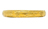 Sloan & Co. Victorian 14 Karat Gold Floral Bangle Bracelet - Wilson's Estate Jewelry