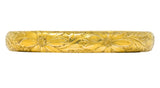 Sloan & Co. Victorian 14 Karat Gold Floral Bangle Bracelet - Wilson's Estate Jewelry