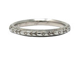 Sohengrin 1931 Art Deco 18 Karat White Gold Orange Blossom Band Stack Ring - Wilson's Estate Jewelry