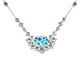 Stephen Webster Multi-Gem 18 Karat White Gold British Tessellated Necklace - Wilson's Estate Jewelry