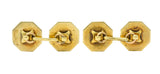 Strobell & Crane 1915 Edwardian Old European Diamond 14 Karat Gold Men's Disk Cufflinks - Wilson's Estate Jewelry