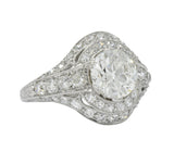 Stunning J.E. Caldwell Art Deco 2.81 CTW Diamond Engagement Ring GIA Wilson's Estate Jewelry