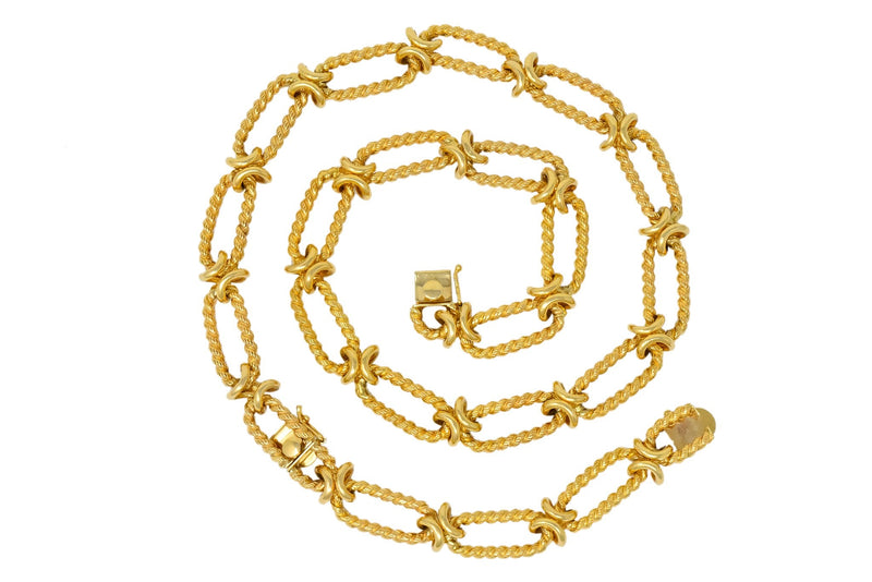 Substantial Contemporary 14 Karat Gold Necklace With Extender - Wilson's Estate Jewelry