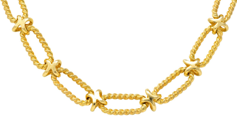 Substantial Contemporary 14 Karat Gold Necklace With Extender - Wilson's Estate Jewelry