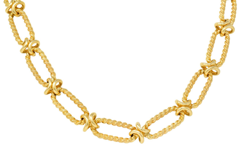 Substantial Contemporary 14 Karat Gold Necklace With Extender - Wilson's Estate Jewelry