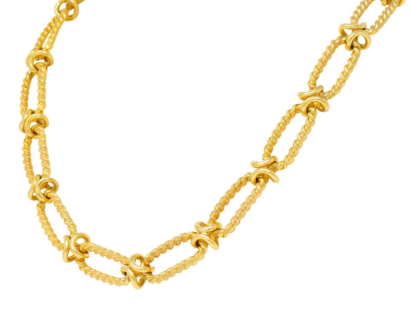 Substantial Contemporary 14 Karat Gold Necklace With Extender - Wilson's Estate Jewelry