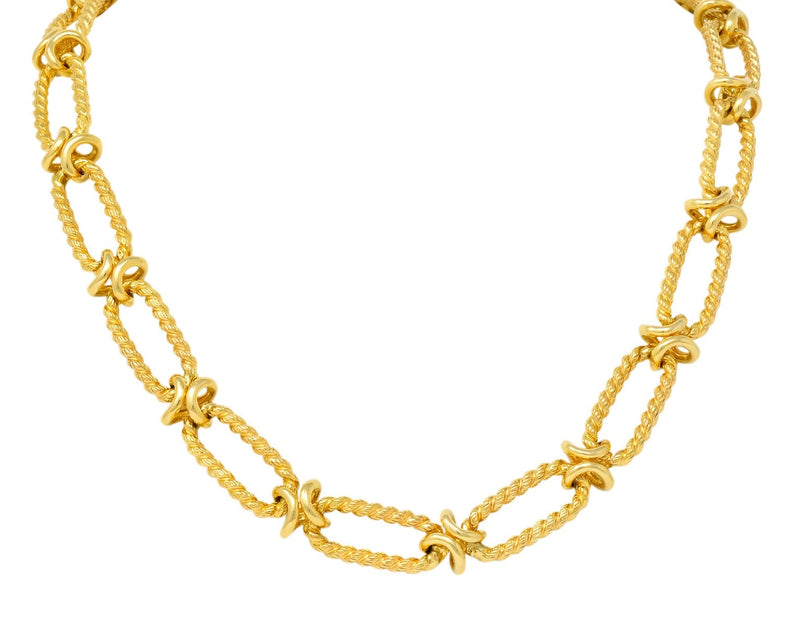 Substantial Contemporary 14 Karat Gold Necklace With Extender - Wilson's Estate Jewelry