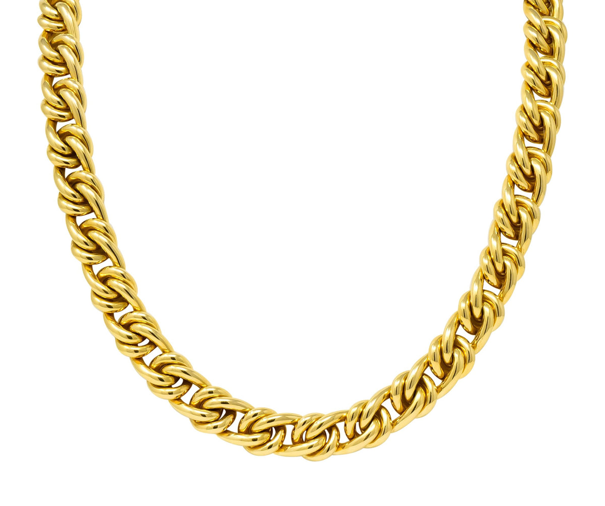 Curbed Chain Substantial Tiffany & Co. Vintage 18 Karat Gold 30 Inch Curbed Link ...