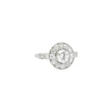 Superb Art Deco 1.02 CTW Diamond 14K White Gold Cluster Engagement Ring Wilson's Estate Jewelry