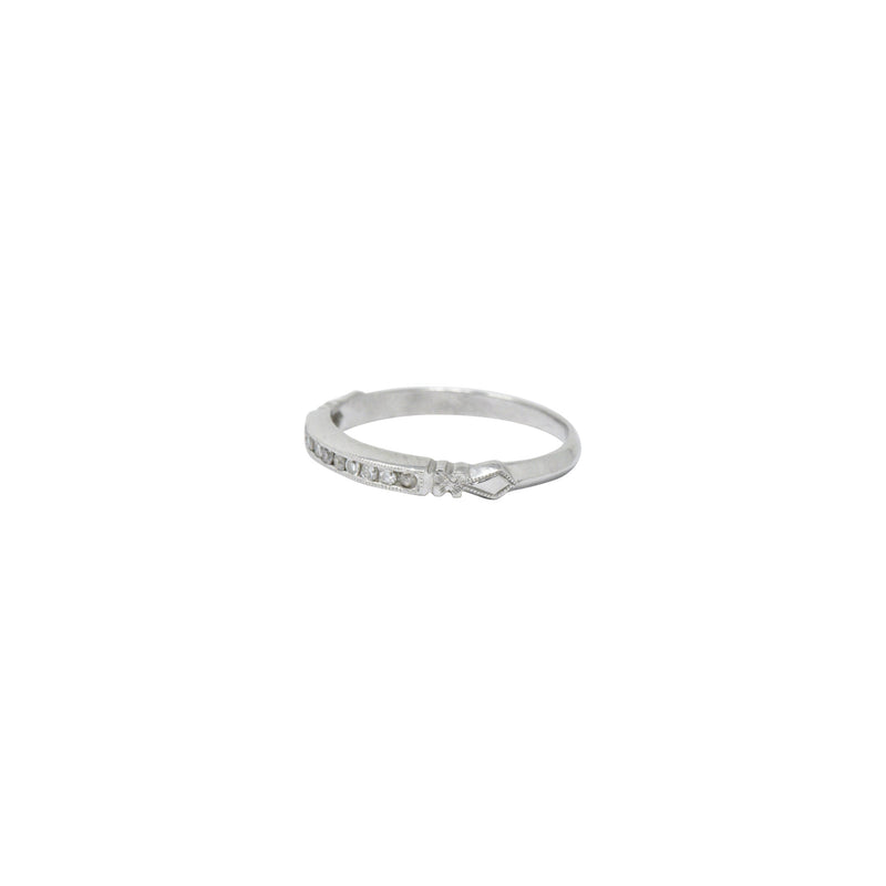 Sweet Art Deco 0.15 CTW Diamond Platinum Band Ring Wilson's Estate Jewelry