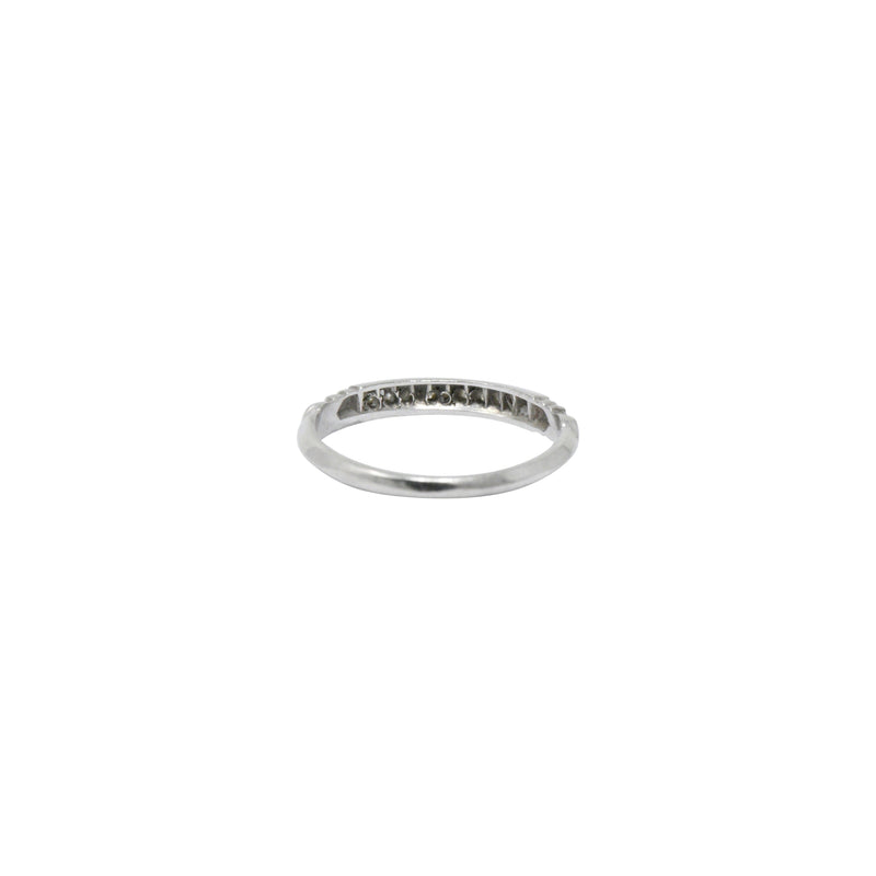 Sweet Art Deco 0.15 CTW Diamond Platinum Band Ring Wilson's Estate Jewelry