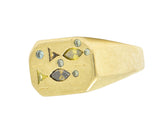 T-Z Modernist Fancy Colored Diamond 18 Karat Gold Unisex Ring Wilson's Estate Jewelry