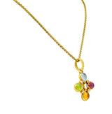 Temple St. Clair Contemporary Multi-Gem Diamond 18 Karat Gold Floral Pendant Necklace - Wilson's Estate Jewelry